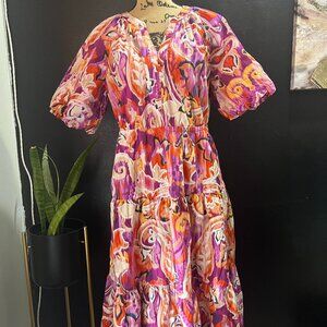Chico's Maxi Dress Women's Size 0.5 US 6 Colorful Abstract Vibrant